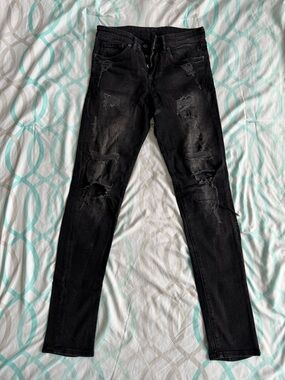H&M Black Distressed Skinny Jeans